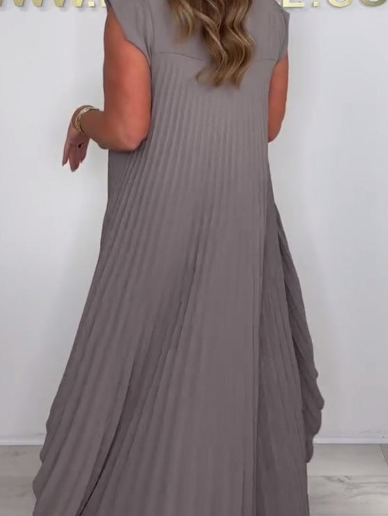 Laney Jumpsuit Pleated Midi Top and Elastic Wide Leg Pants Set