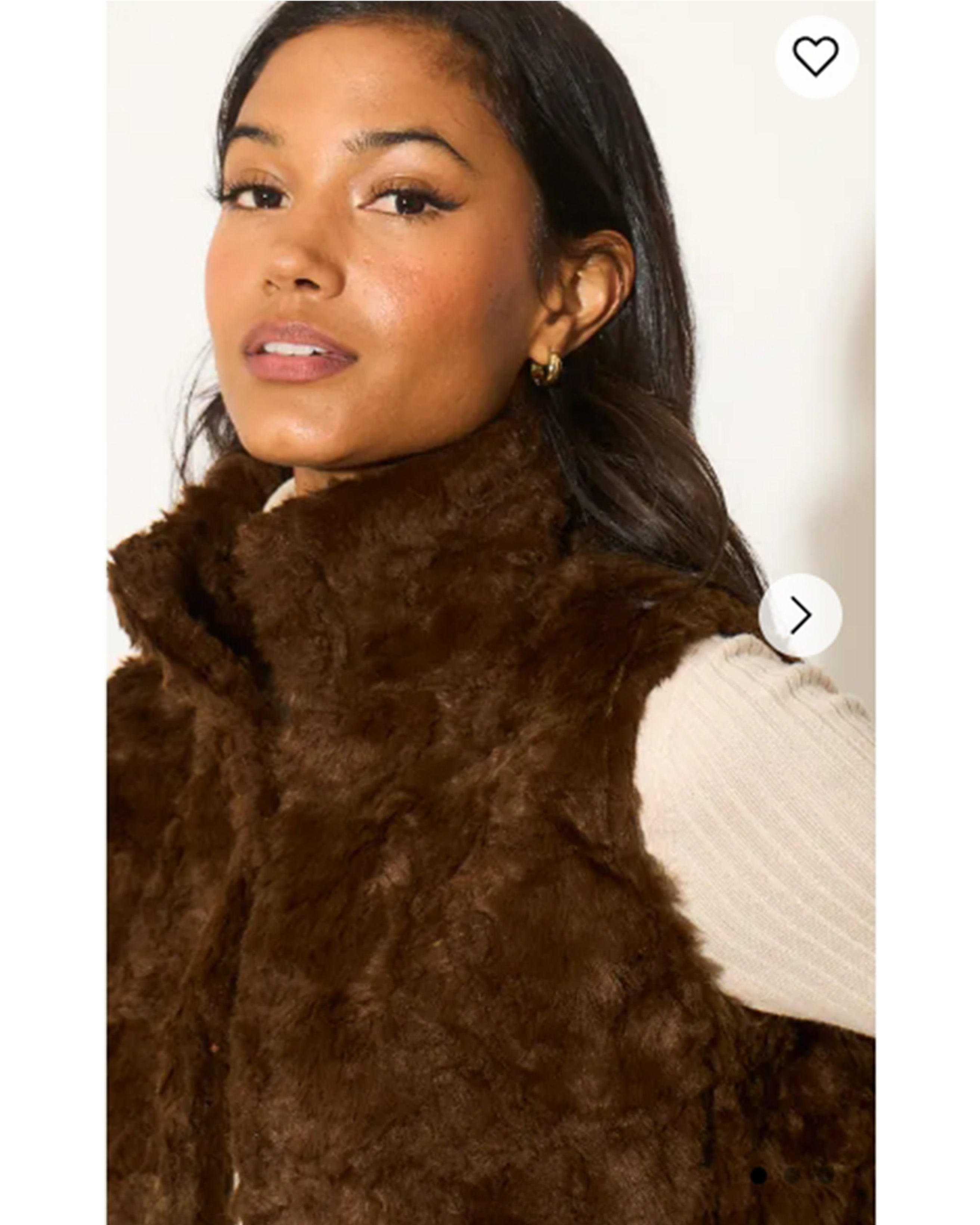 Olivia Row™ | Brown Faux Fur Gilet