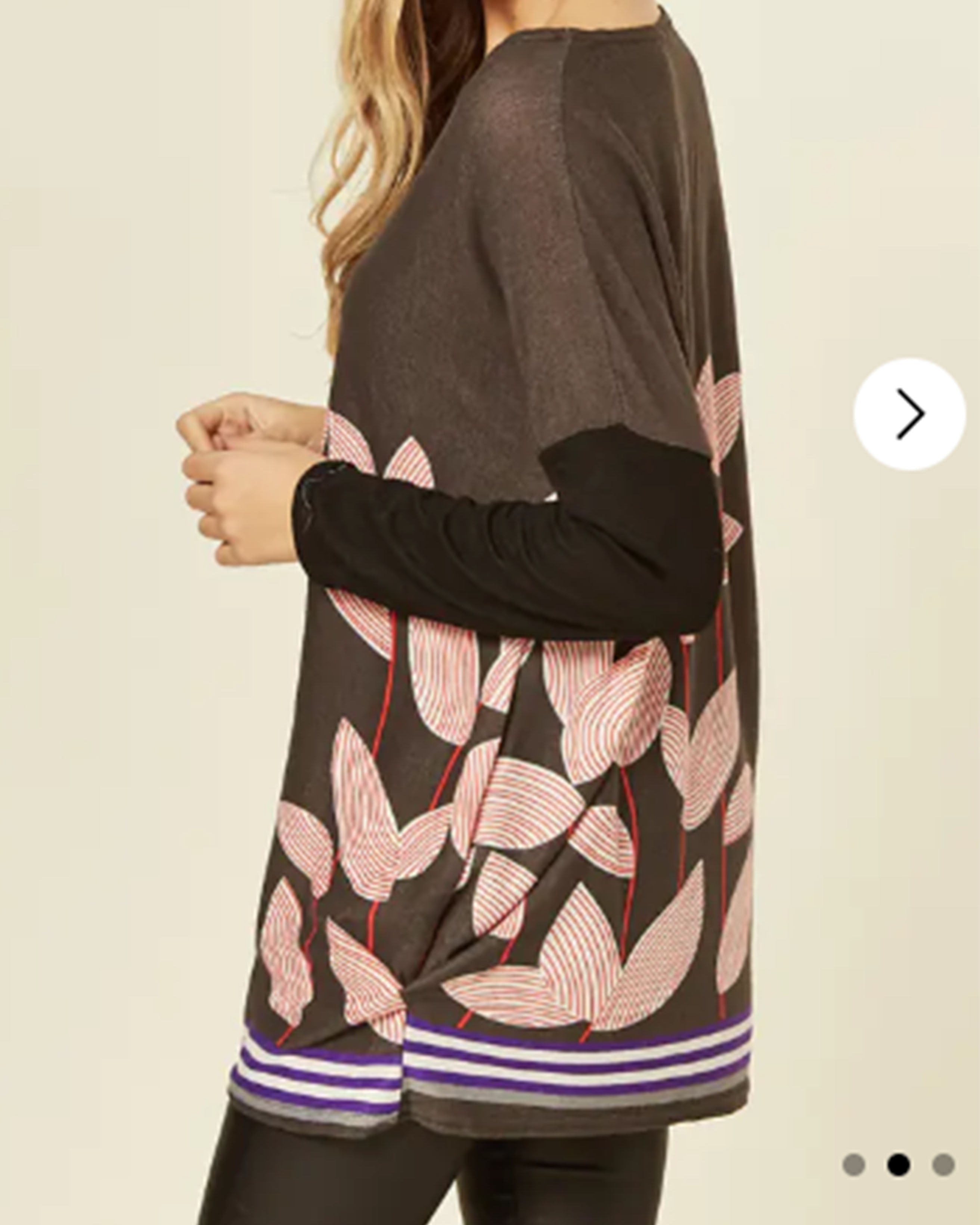Olivia Row™ | Leave Print Knitted Jumper (Pink)