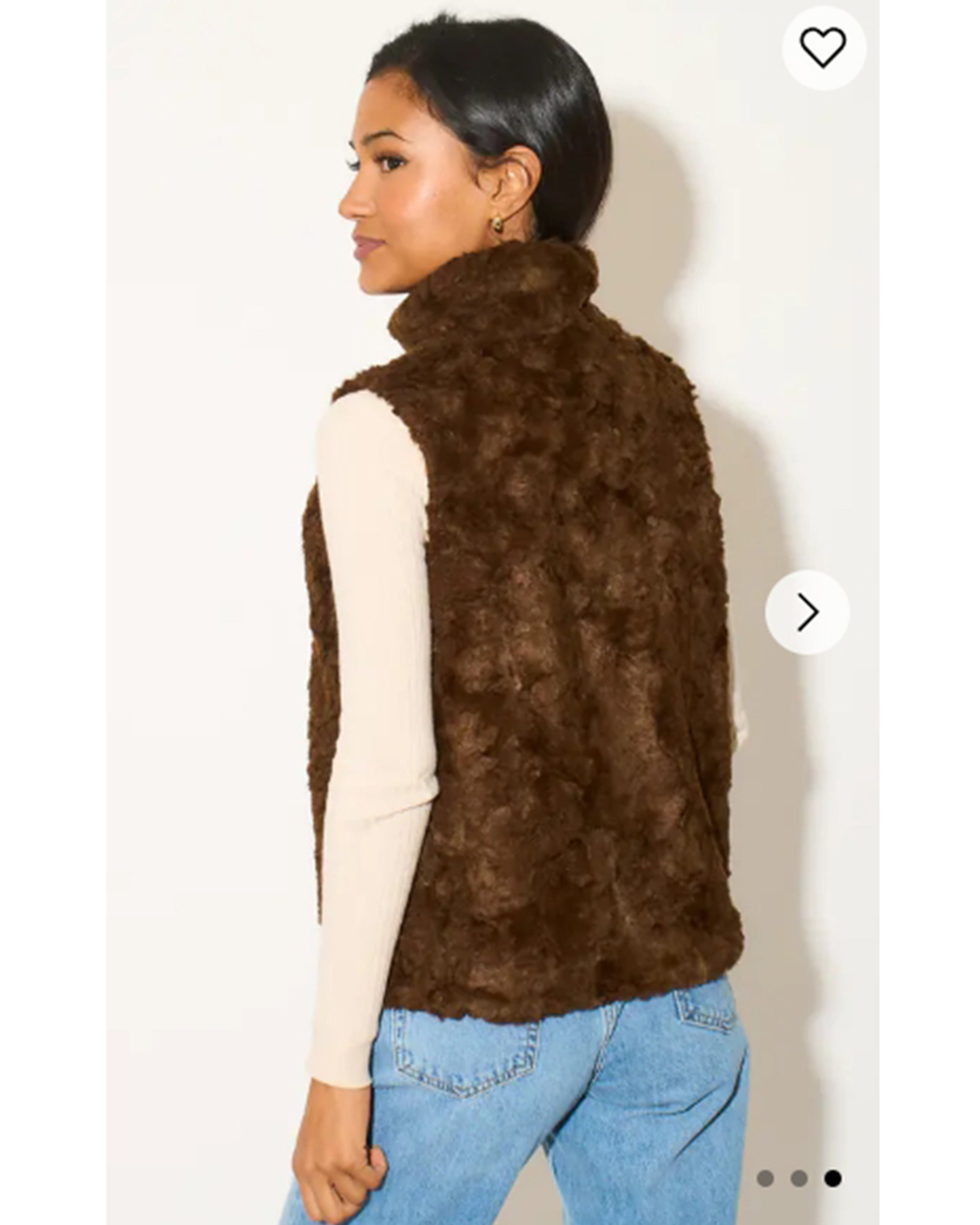 Olivia Row™ | Brown Faux Fur Gilet