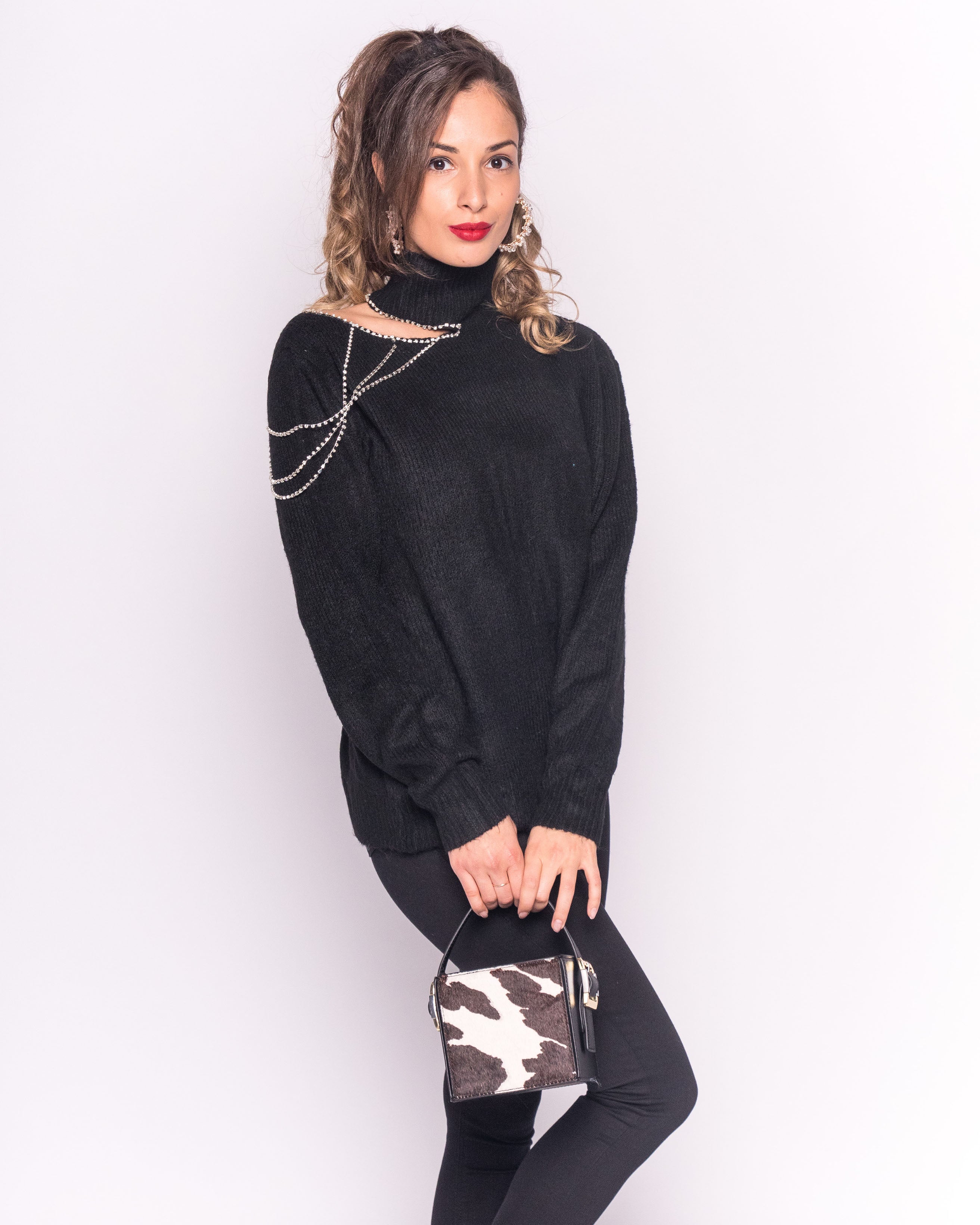 Olivia Row™ | Jumper with Cut Outs and Chain Detail