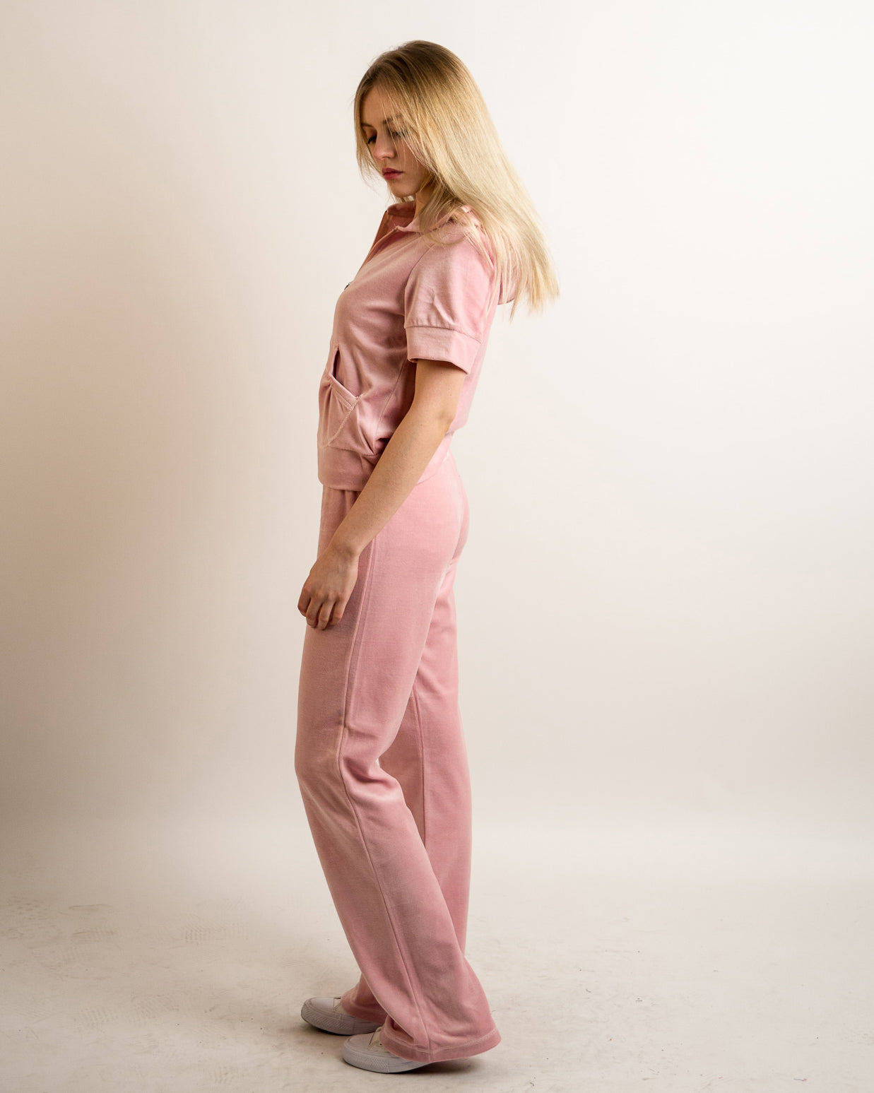 Olivia Row™ | Velour Tracksuits with short sleeves (BABY PINK)