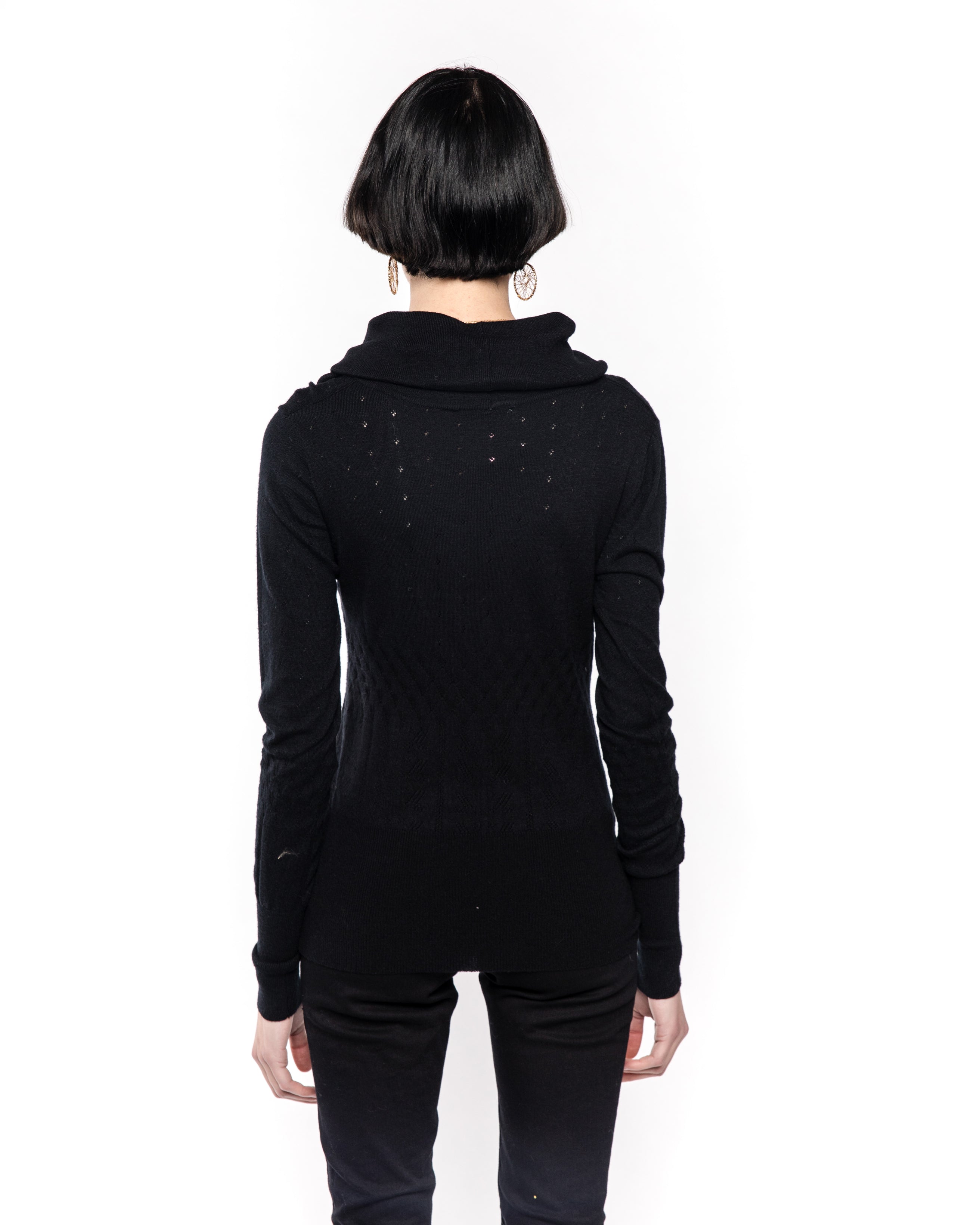Olivia Row™ | Black color turtleneck knitted Jumper