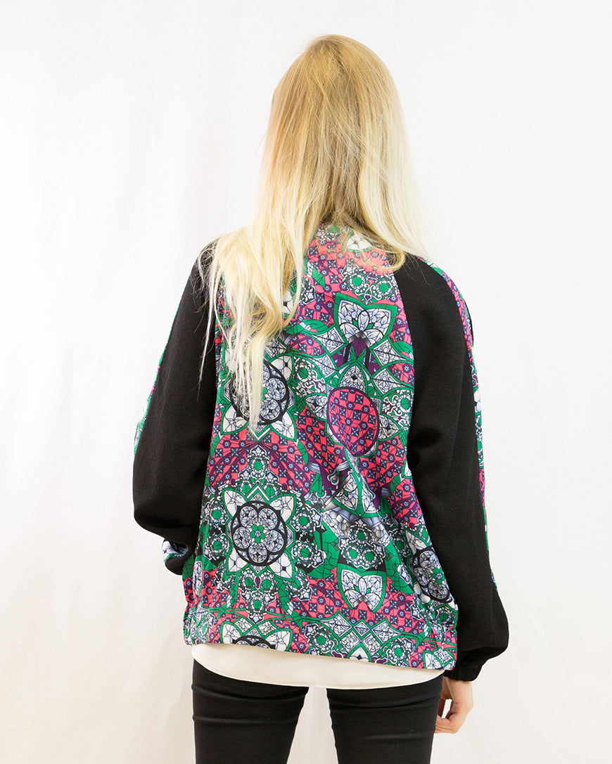 Olivia Row™ | Floral Print Bomber Jacket (Paisley floral)