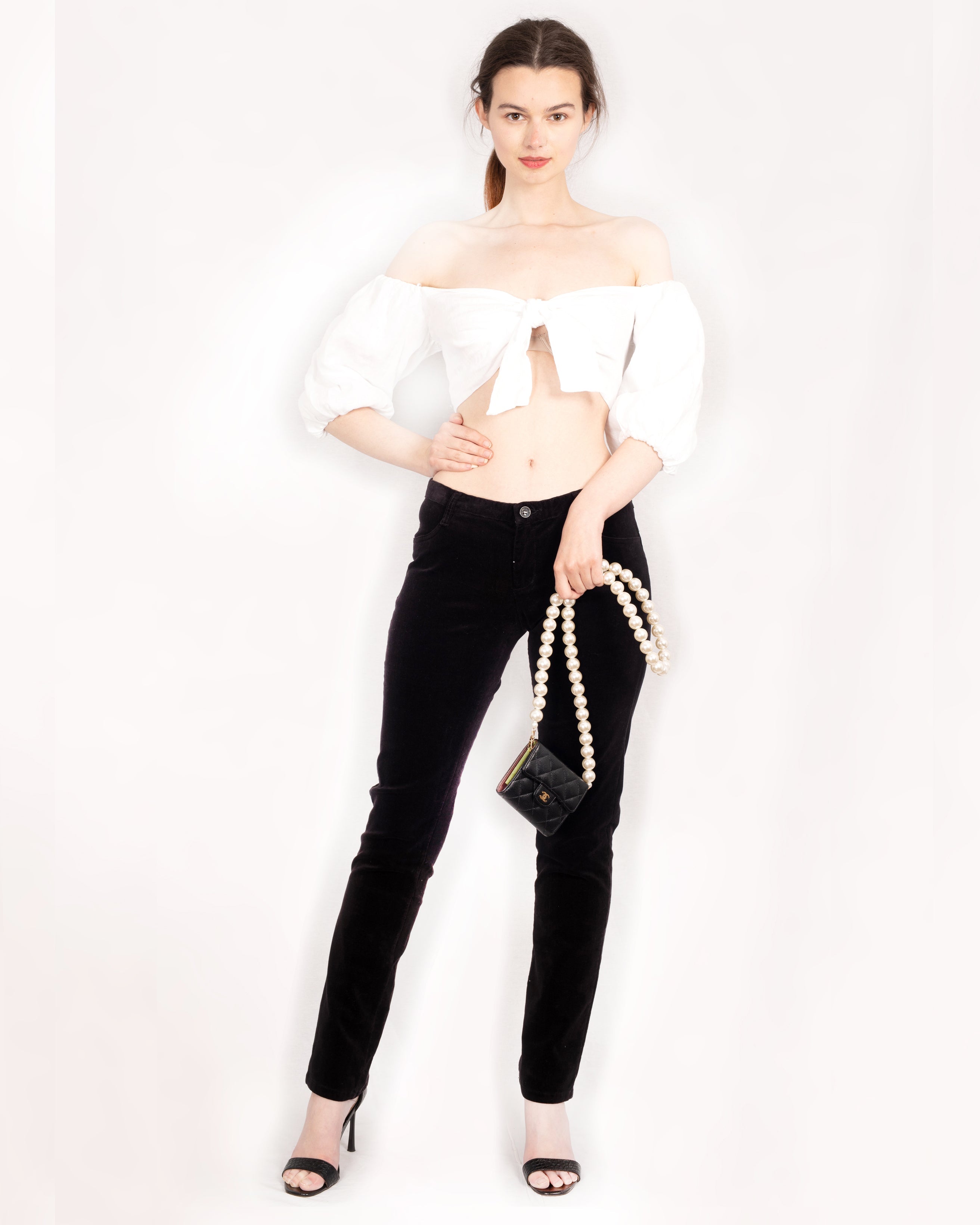 Olivia Row™ | Super soft corduroy jeans trousers in black