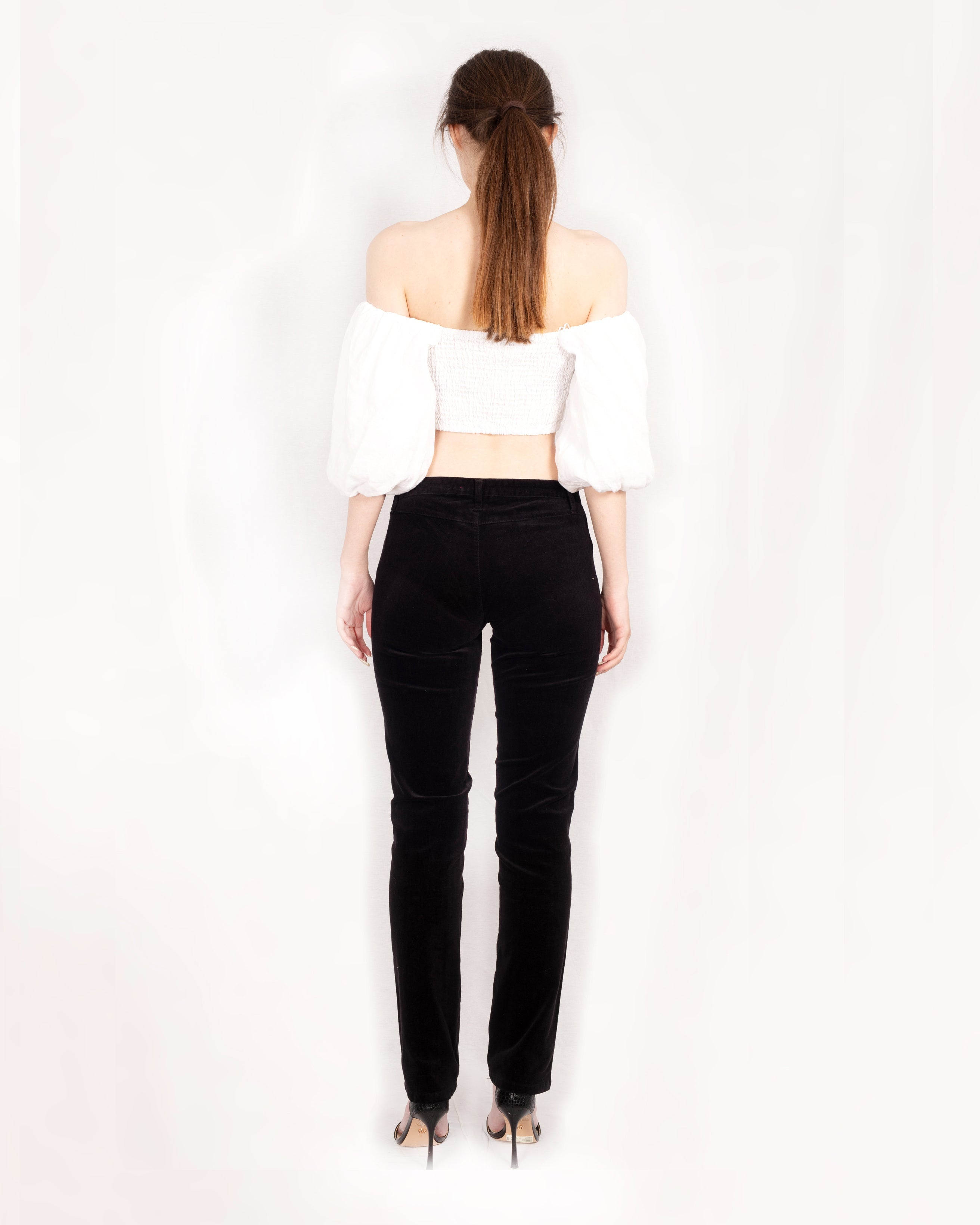 Olivia Row™ | Super soft corduroy jeans trousers in black
