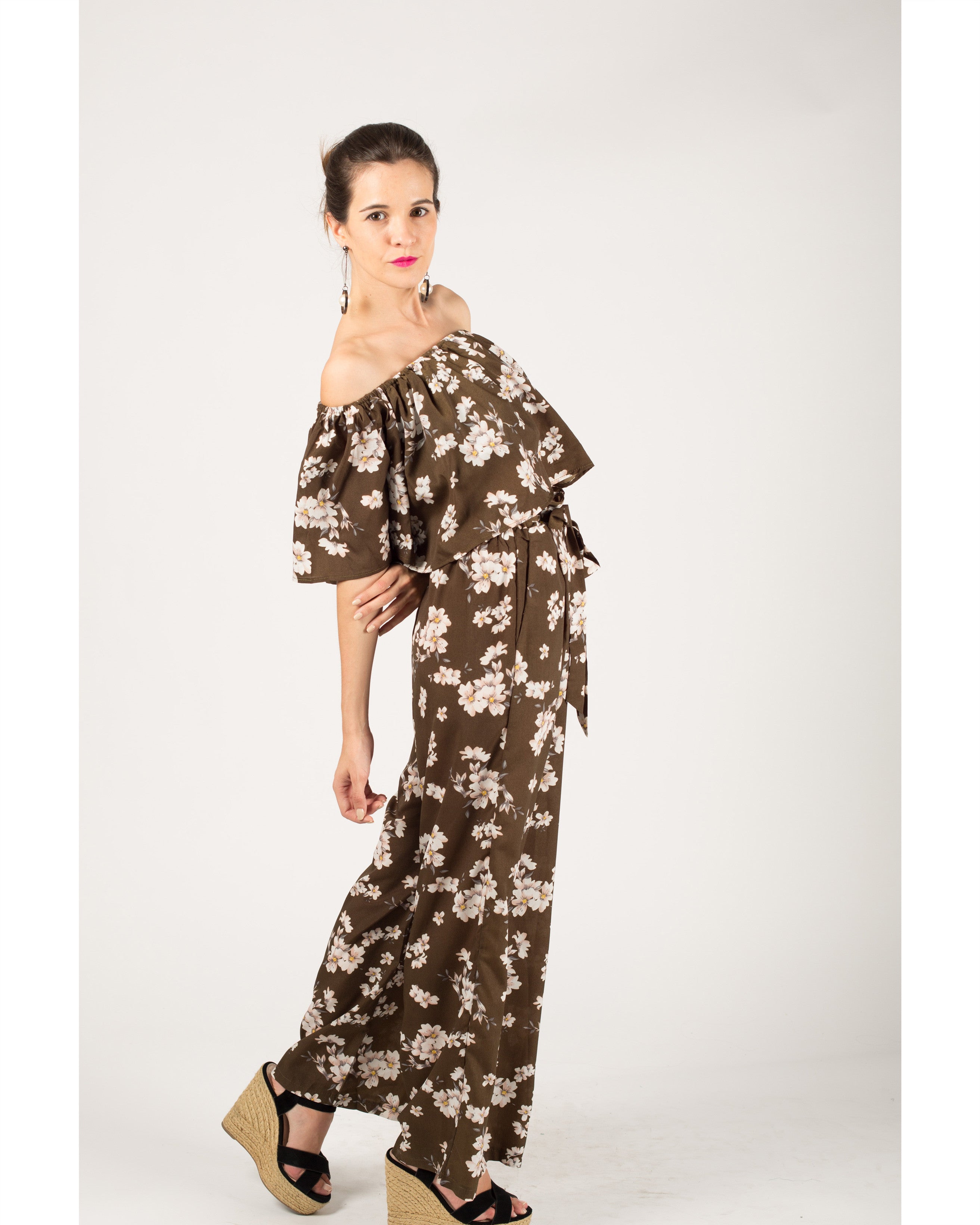 Olivia Row™ | Floral pattern off shoulder co-ords set