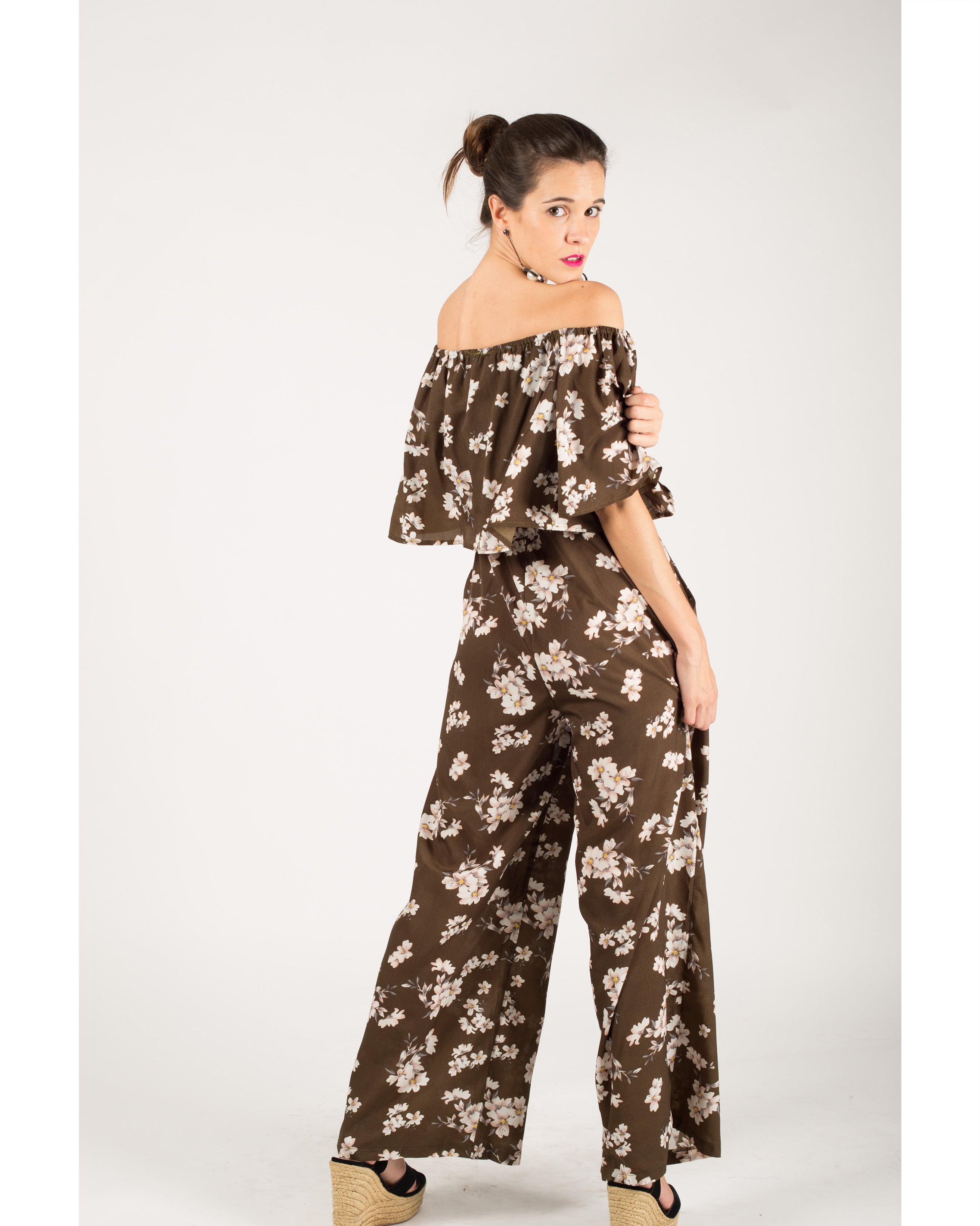 Olivia Row™ | Floral pattern off shoulder co-ords set
