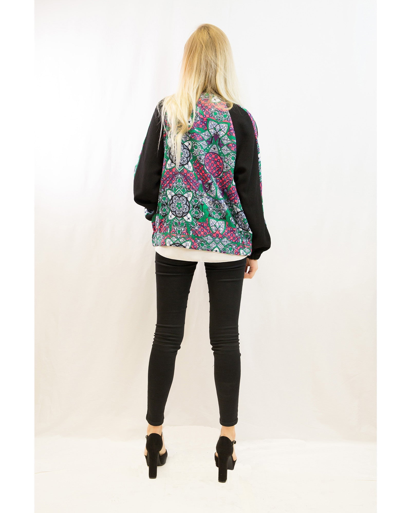 Olivia Row™ | Floral Print Bomber Jacket (Paisley floral)