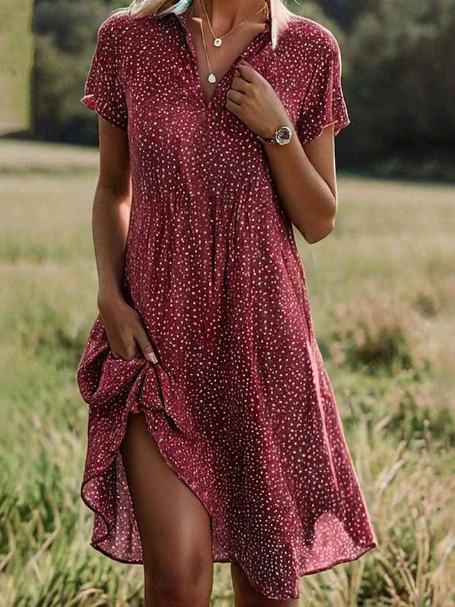 Mary - Short Sleeve Midi Dress