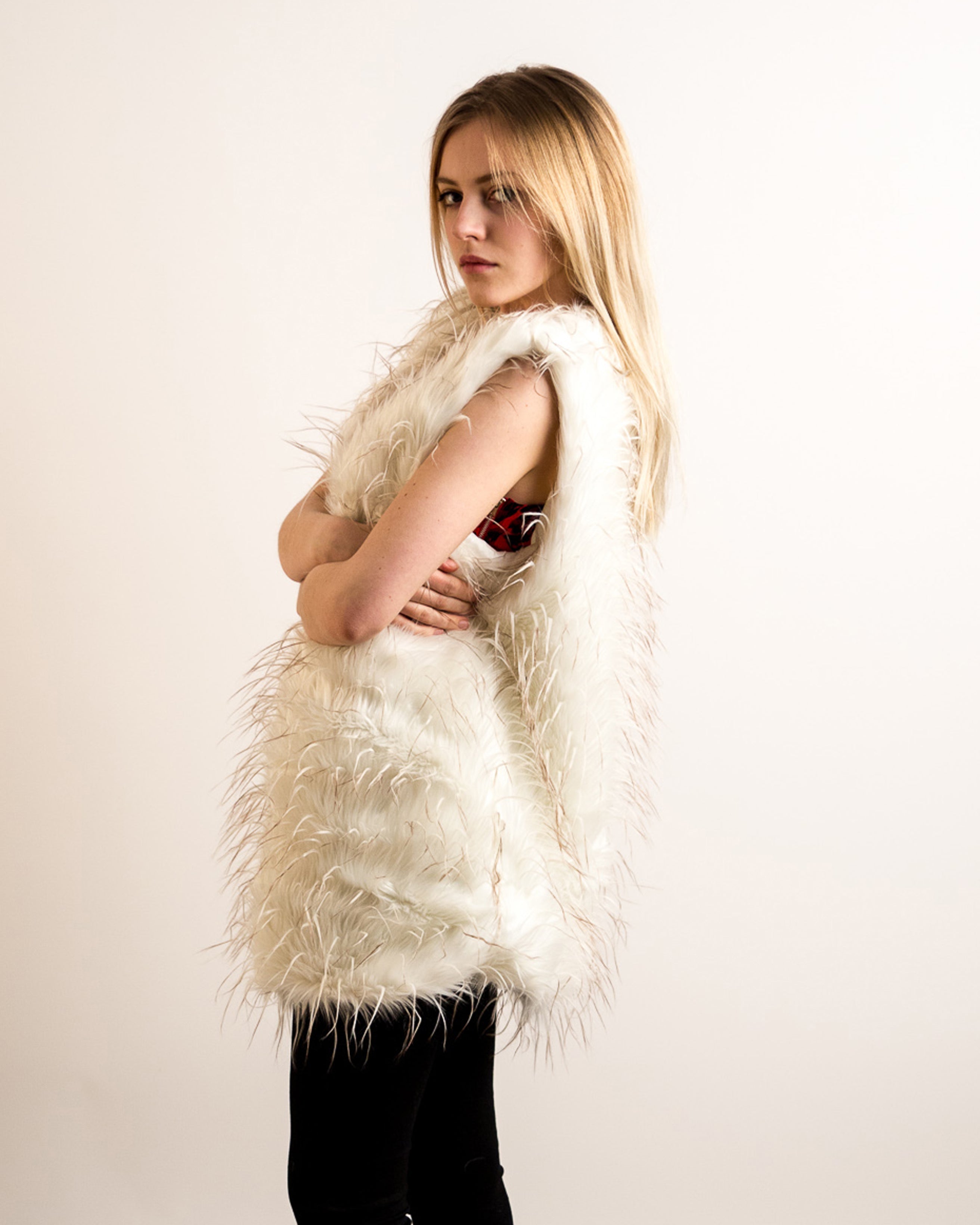 Olivia Row™ | Oversized Faux Fur Gilet in White