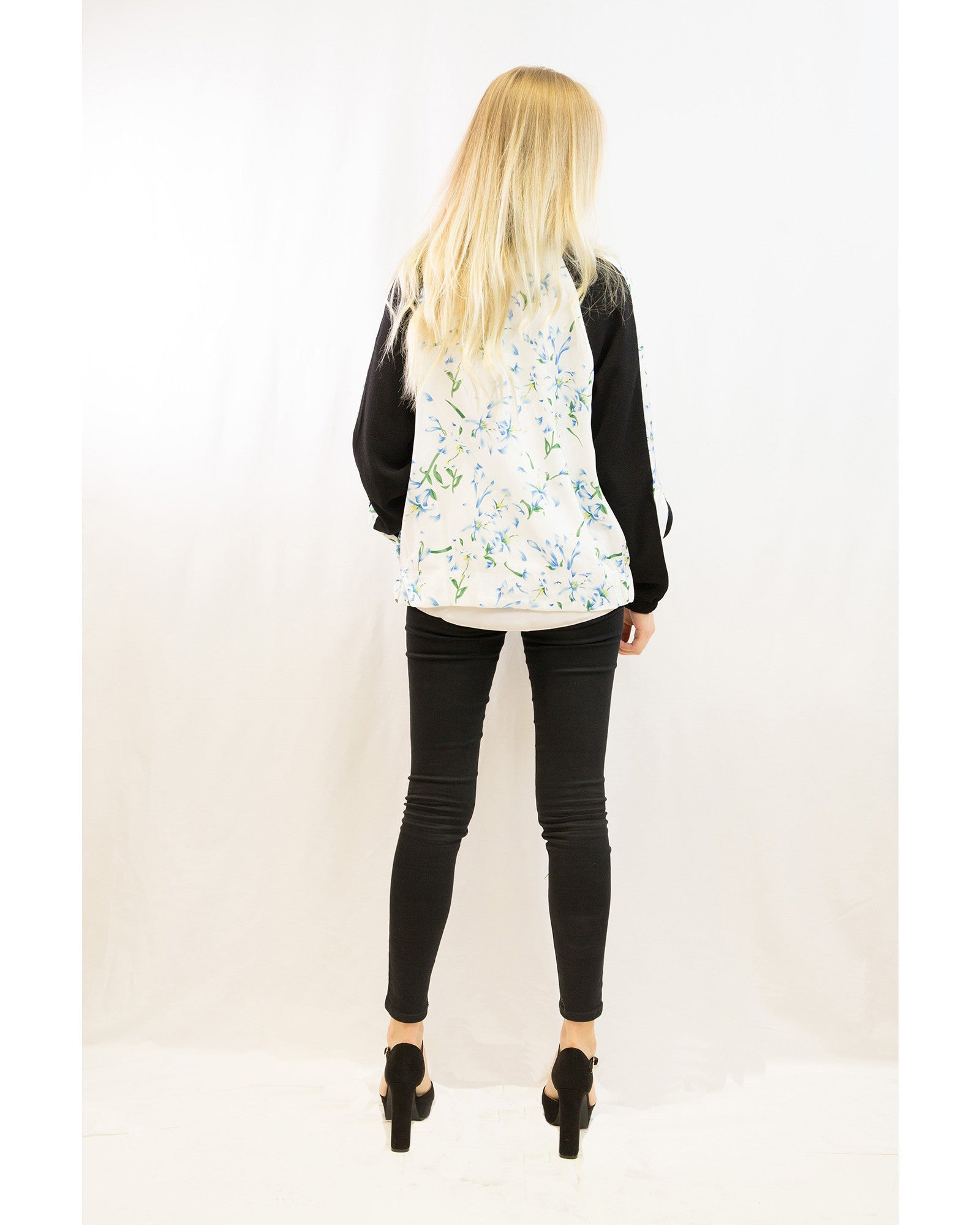 Olivia Row™ | Floral Print Bomber Jacket (Light floral)