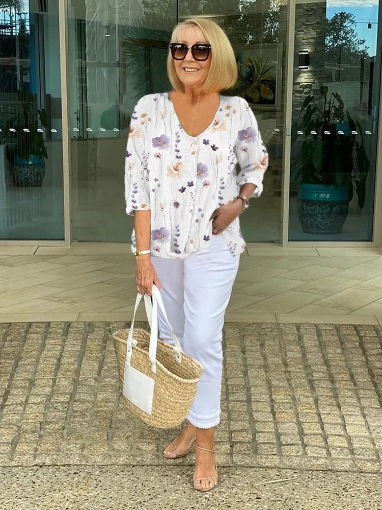 ESTHER | ELEGANT FLORAL TOP