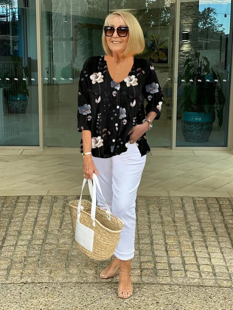 ESTHER | ELEGANT FLORAL TOP