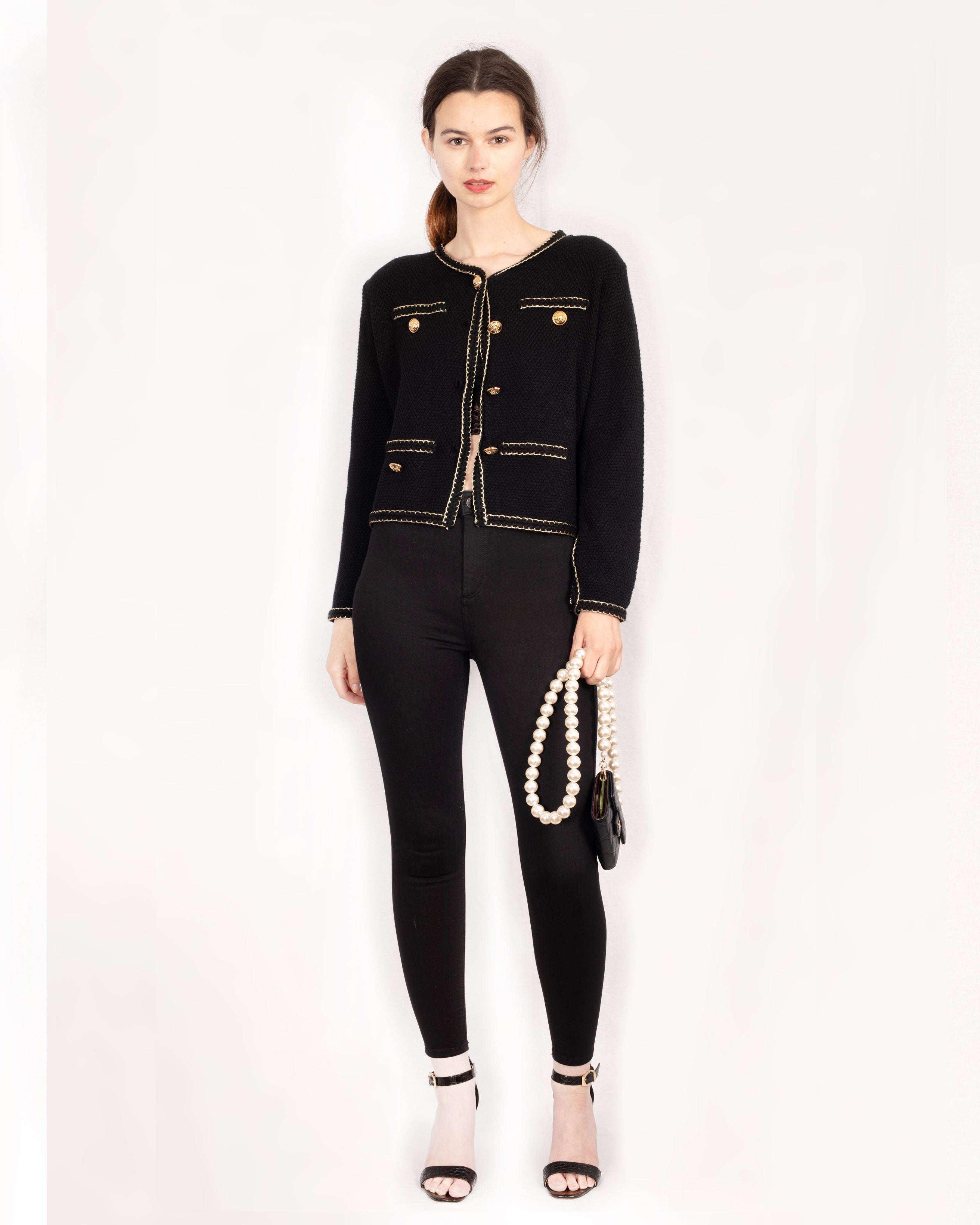 Olivia Row™ | Coco style classic Blazer Cardi in Black