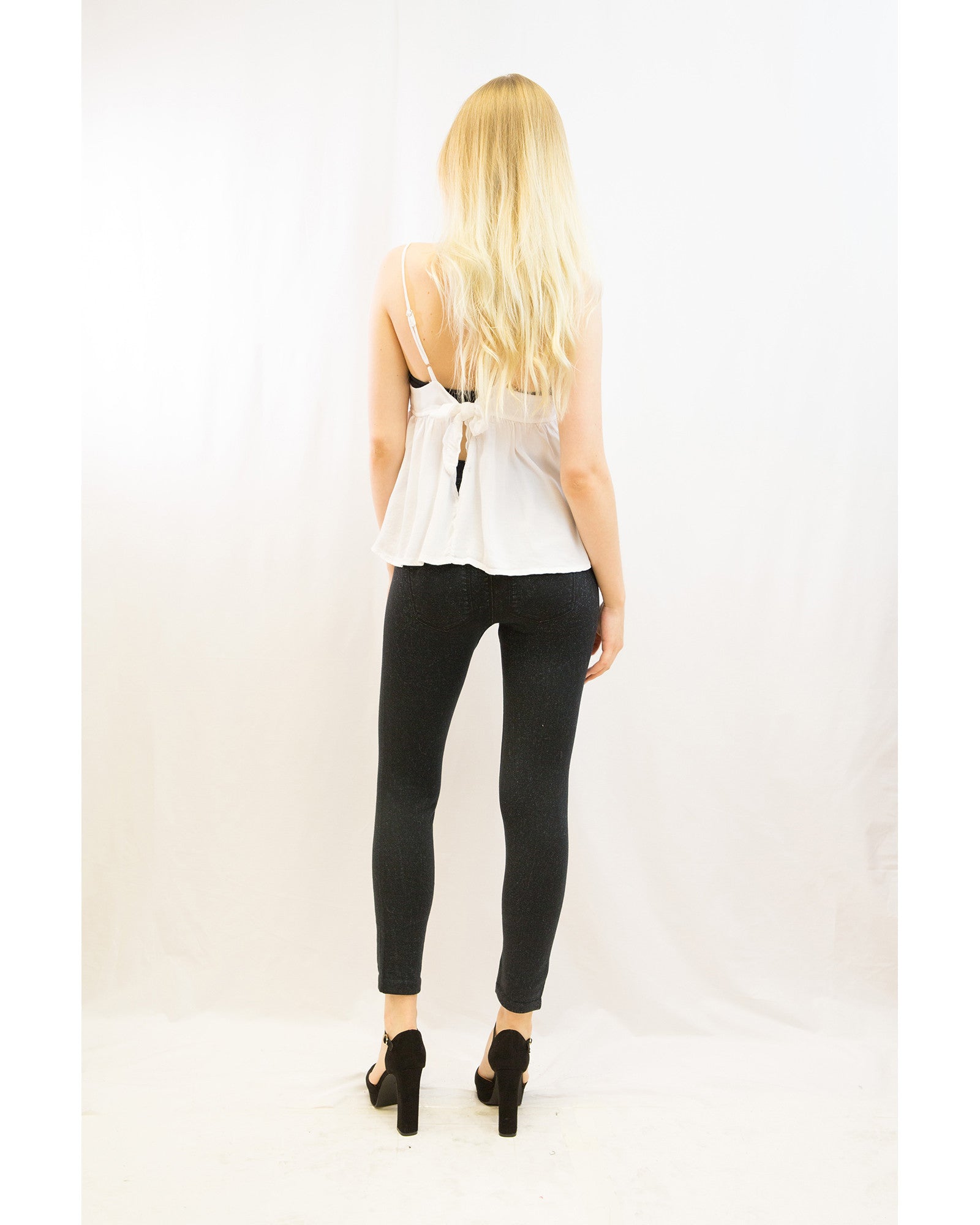 Olivia Row™ | Jean's look  print  fleece leggings