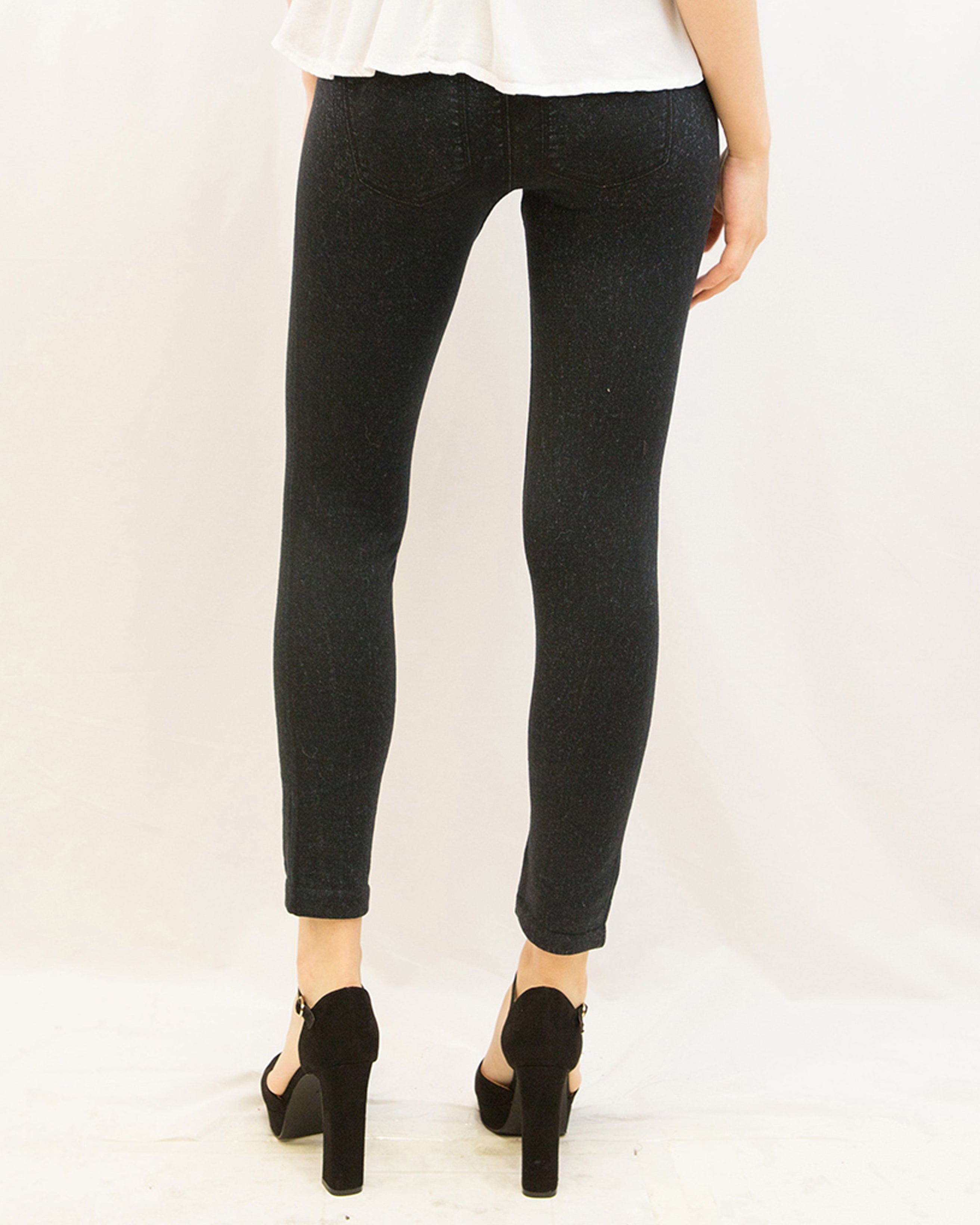 Olivia Row™ | Jean's look  print  fleece leggings