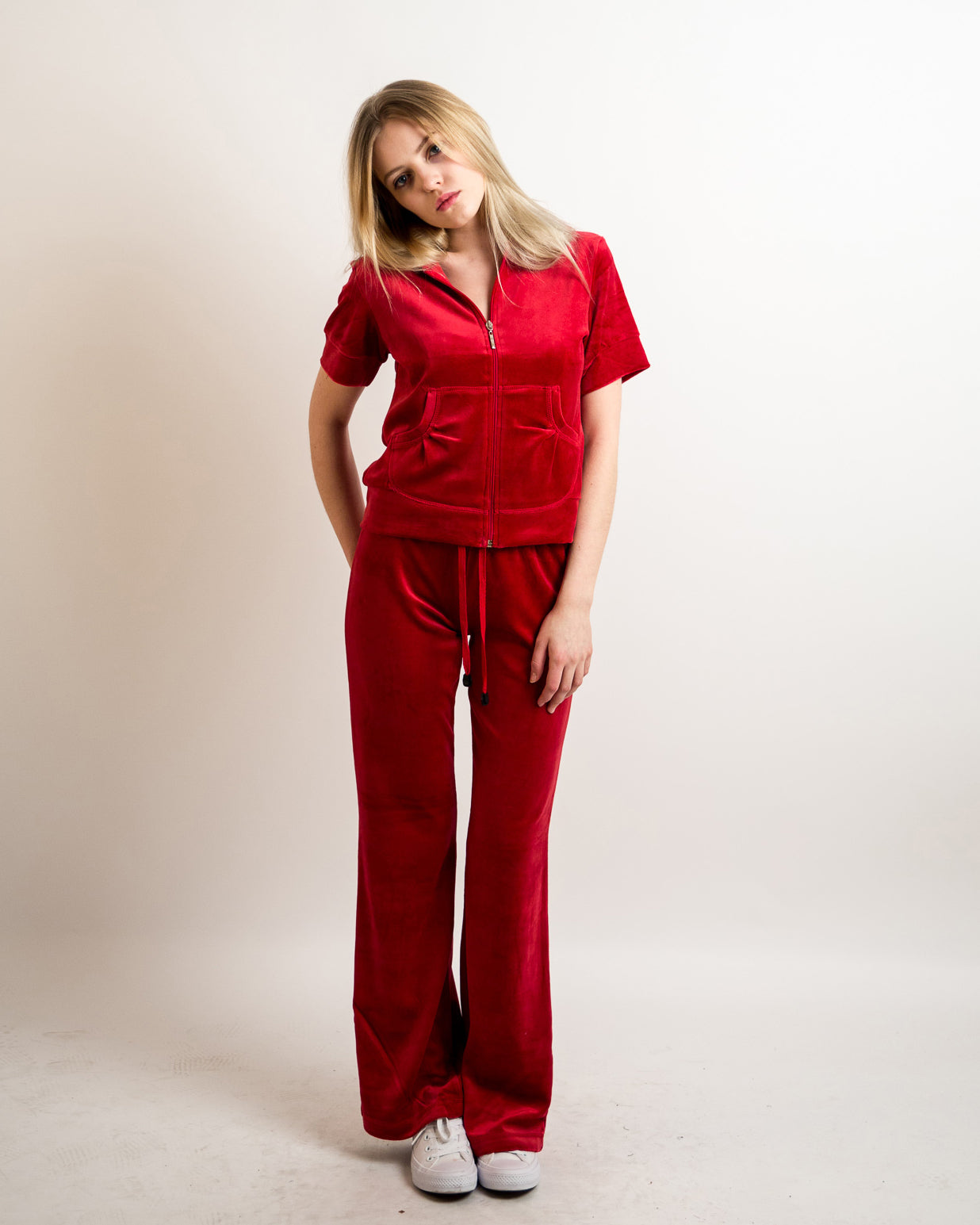 Olivia Row™ | Velour Tracksuits with short sleeves (RED)